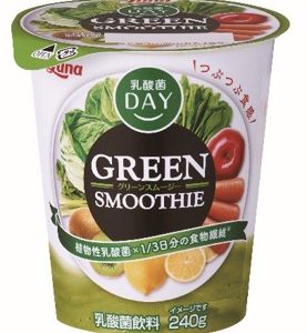 内容量を変更し、食物繊維配合量をアップさせてリニューアル！　乳酸菌DAY スムージー 3品　4月5日（月）発売